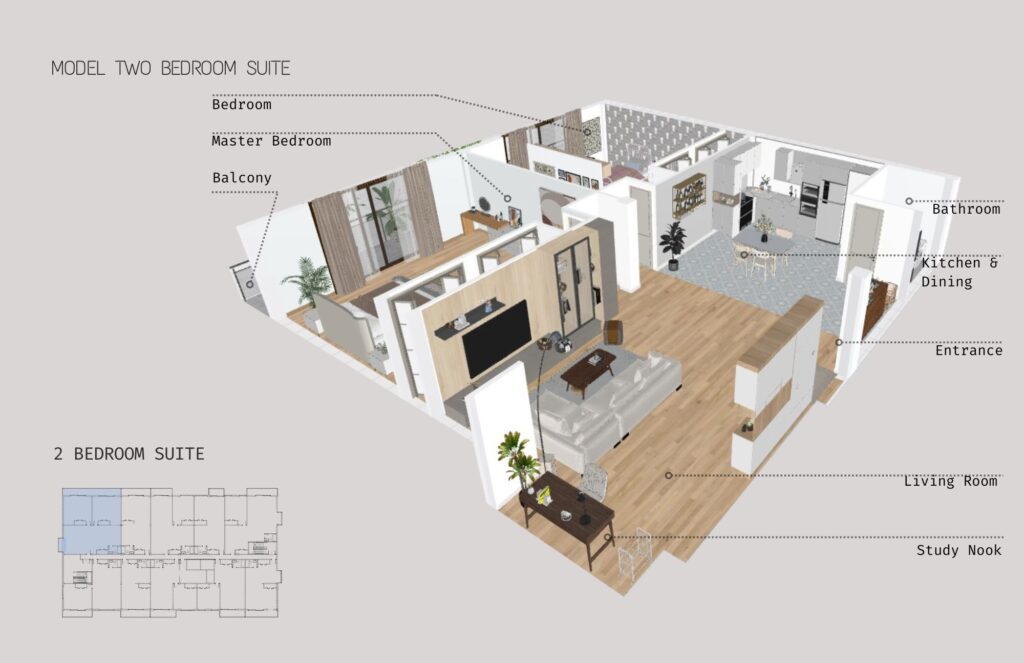 Two bedroom model suite