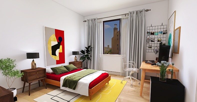 Boho style colourful bedroom