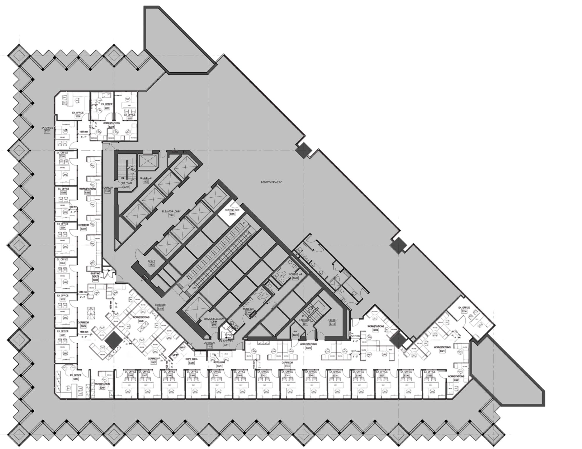 Upstairs Floor Plan showing 4 Bedrooms with stairwell
